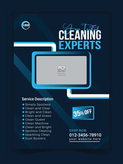 Professional cleaning service flyer design template
