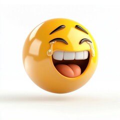 3D, emoji, smiling, face, thumbs, up, yellow, sphere, expressive, eyes, cheerful, expression, glossy, texture, white, background, positive, mood, cartoon, style, digital, rendering, friendly, characte