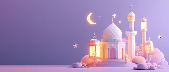 Fototapeta premium Elegant Ramadan and Eid Celebration Scene