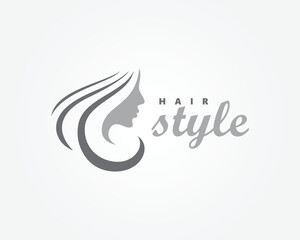 creative beauty logo, woman with hair abstract logo for hair salon, hair treatment, spa, beauty salon, boutique, and others logo template