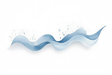 Blue sea wave watercolor illustration isolated on white background