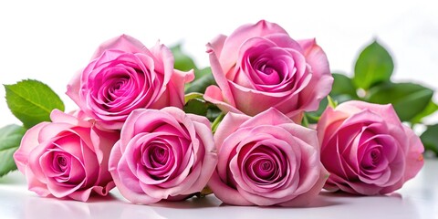 pink rose flowers on a white background