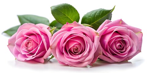 pink roses on white background