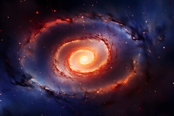 Cosmic Nebula with Stars and Gas Clouds