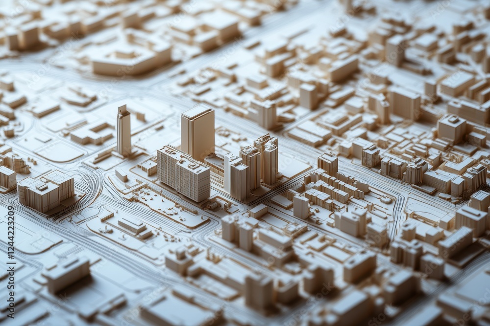 Poster cityscape with 3d modeling software visualizing urban design concepts and architectural plans .