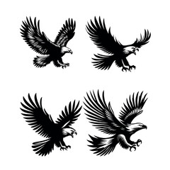 Eagle silhouette design Soaring Eagles Vector Illustrations