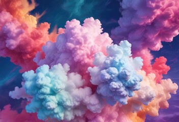 Fototapeta premium Playful and fun background with a beautiful colorful portrait of an abstract cloud formation, art , sky