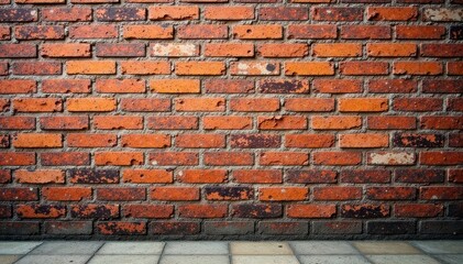 Fototapeta premium Weathered brick wall, aged texture, stone foundation, pattern, old