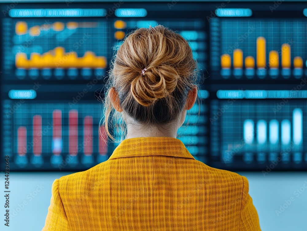 Aufkleber analyzing business trends office environment data visualization professional viewpoint insightful co