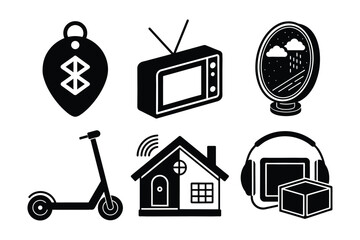 Innovative Icons A Clean and Minimalist Collection Representing Modern Technology.