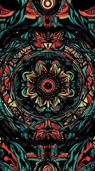 Stunning Visual Art with Intricate Geometric Patterns and Vibrant Colors. A Masterpiece of Graphic Design