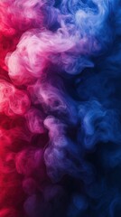 Fototapeta premium Vibrant red and blue abstract smoke texture with fluid dynamic movement