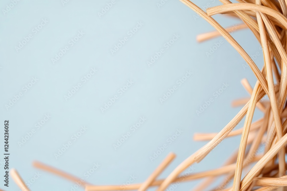 Aufkleber thin thread weaving through an empty frame, symbolizing unity, rich warm silver backdrop.
