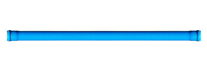 Horizontal plastic gutter pipe. On isolated transparent background.