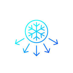 cooling, freezing line icon on white