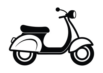 scooter motor bike, scooter silhouette vector illustration 