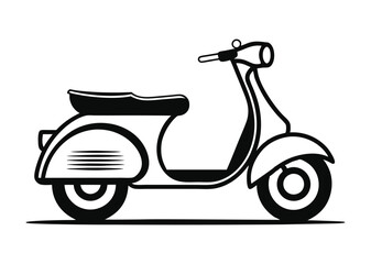 Obraz premium scooter motor bike, scooter silhouette vector illustration
