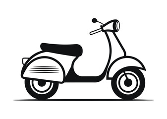 scooter motor bike, scooter silhouette vector illustration