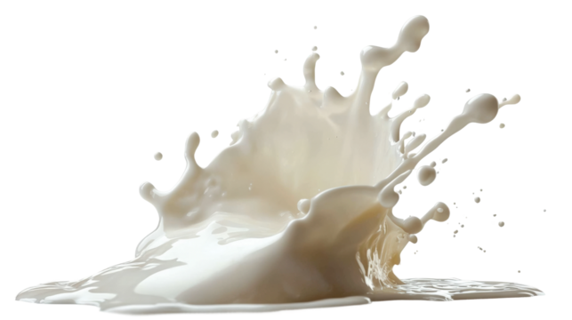 Splashing cream action kitchen food bright isolated on transparent background