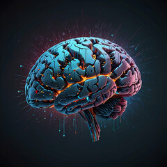 Abstract digital brain representing artificial intelligence, deep learning, and cognitive computing."