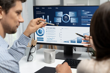 Business data dashboard provide business intelligence analytic for marketing strategy planning...
