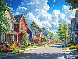 Residential Suburban Street View