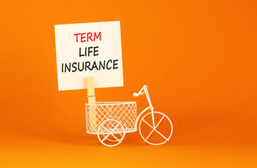 Term life insurance symbol. Concept words Term life insurance on beautiful white paper on...