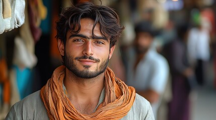 Fototapeta premium Indo Pak high school dropout from a small village struggling to find work while his peers who finished school have better jobs