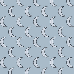 Abstract background pattern with crescent moon, creative decoration design.