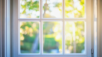 Naklejka premium Bright and airy atmosphere with soft white window and blurred natural light in the background