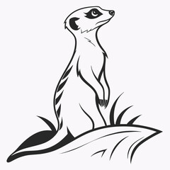 Creative animal icon Meerkat vector illustration
