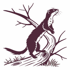 Creative animal icon Weasel vector illustration
