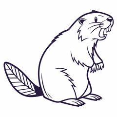 Creative animal icon Beaver vector illustration
