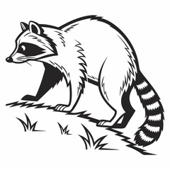 Creative animal icon Raccoon vector illustration
