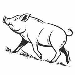Creative animal icon Pig vector illustration

