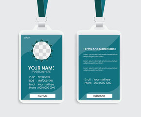 Professional and Modern Minimalist Id card Template with an another photo palce for your Business or Company