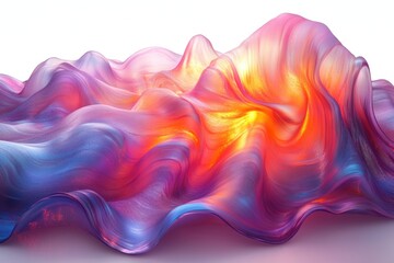 Obraz premium Abstract colorful wave-like forms with vibrant lighting and fluid motion.