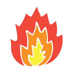 A vibrant cartoon depiction of a fire