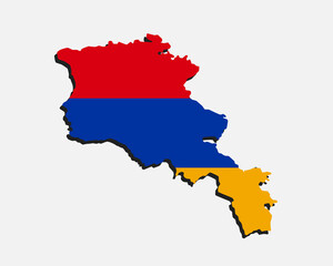 Obraz premium Vector map Armenia made of flag, Europe