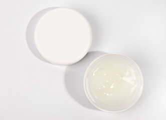 cosmetic cream on white background