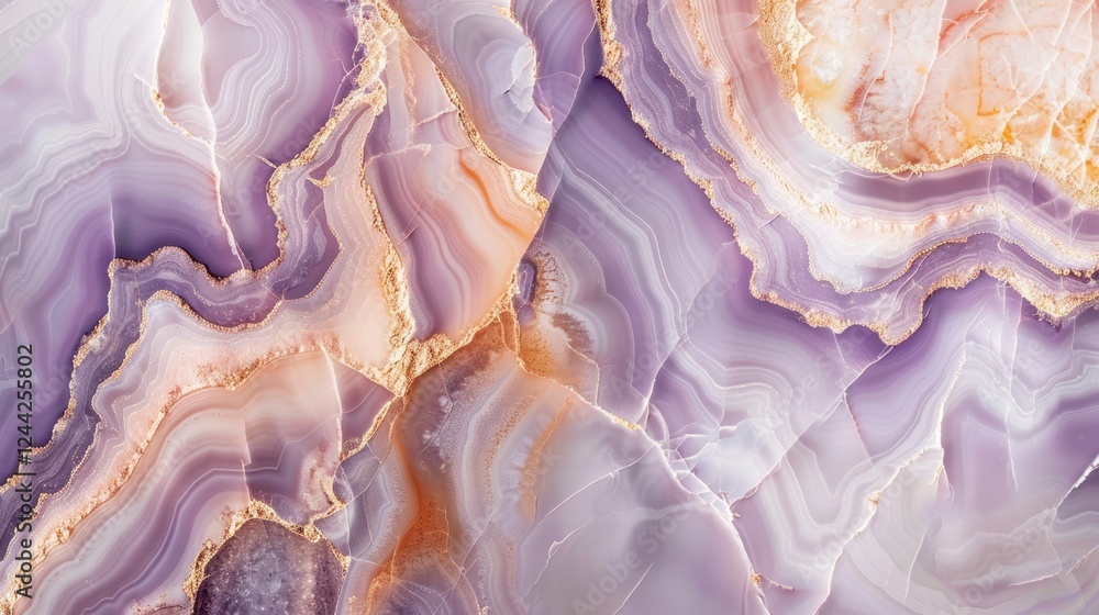 Poster soft peach and lavender blend, creating a seamless marble flow with depth and gentle lighting