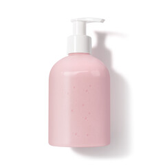 pink soap bottle isolated