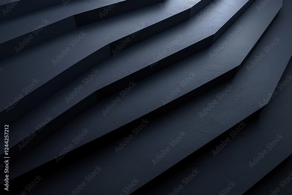 Poster sleek black and dark gray layers form a gradient with gentle lighting showcasing smooth transitions