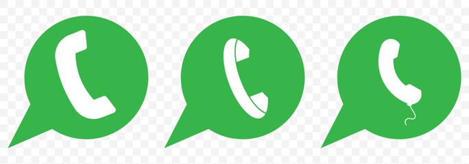 Set of flat vector call icon, phone icon, minimalist phone icon. Eps 10.