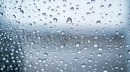 Fototapeta premium Close-Up of Water Droplets on Glass During Rainy Weather