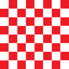 Groovy Checkerboard pattern for wallpaper. Abstract illustration of with white and red square cells. Op art pattern checkered textures. seamless geometric pattern, eps10