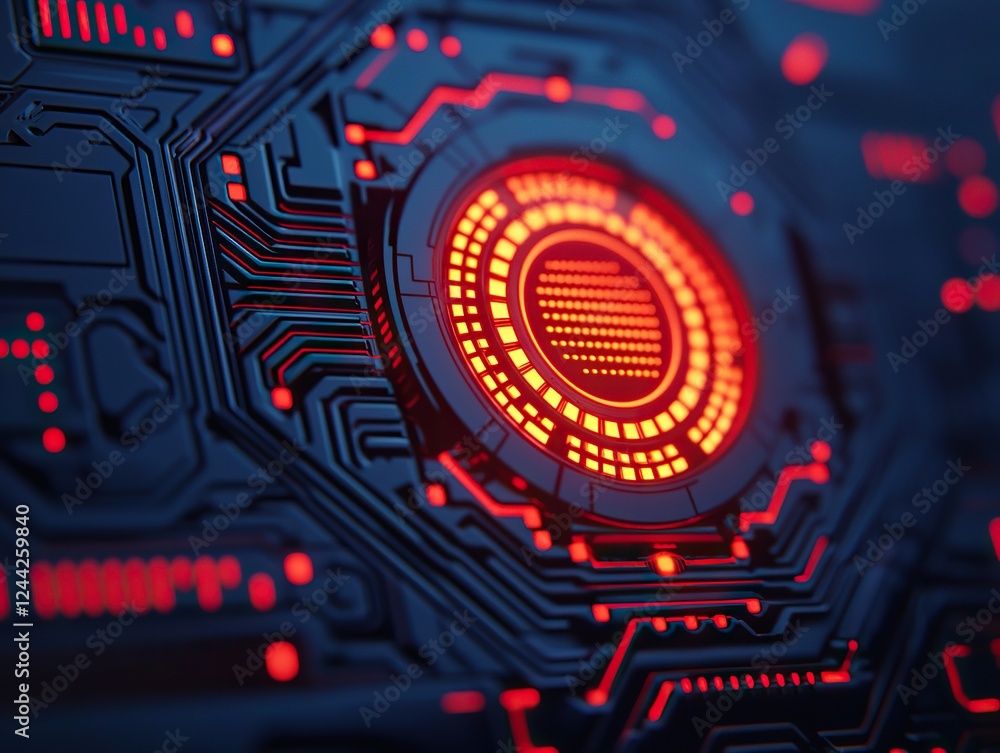 Aufkleber futuristic circuit design technology lab digital artwork high-tech environment close-up view innovat