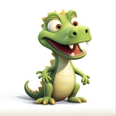 Fototapeta premium Charming Crocodile Cartoon Character for Children's Artwork and Clip Art