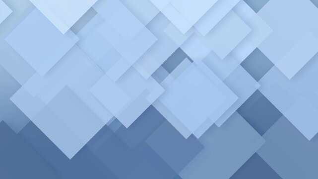 Abstract geometric background animation with moving squares. Blue of looping animated geometric shapes. Calm, monochrome, light animated background. Corporate concept. Modern loop animation.
