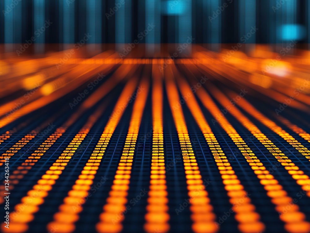 Poster dynamic light patterns on a digital surface studio abstract photography modern environment close-up 